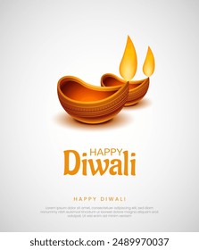 Happy Diwali. Indian festivals of light with Diwali elements. vector