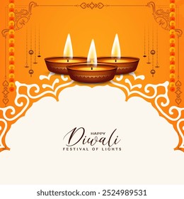 Happy Diwali Indian Hindu religious festival background design vector