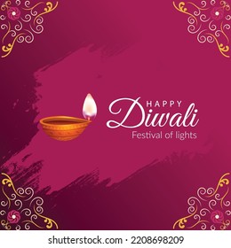 Happy Diwali Indian religious festival banner design template.