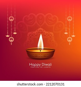 Happy Diwali Indian Religious Festival Celebration Background Design Vector