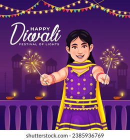 Happy Diwali Indian tradicional festival patrón de diseño de banners. Concepto de promoción y publicidad de los festivales indios