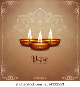 Feliz Diwali indiano tradicional festival cartão de saudação vetor de design