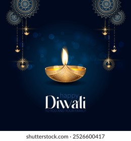 Happy Diwali ist die fröhliche Feier des Hindu Festivals der Lichter, gekennzeichnet durch lebendige Lampen, festliche Zusammenkünfte und den Triumph des Lichts über die Dunkelheit.