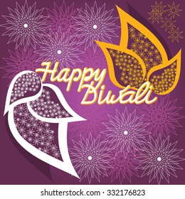 Happy Diwali lamp festival background illustration. Diwali graphic design for lamp festival celebration in India.