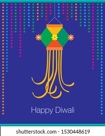 Happy Diwali Lamp Kandil Greeting Card Stock Vector (Royalty Free ...