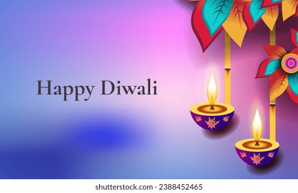 Happy Diwali landscape background illustration, for banners and others