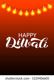 Happy Diwali lettering. Vector illustration