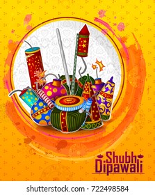 Happy Diwali light festival of India greeting background in vector