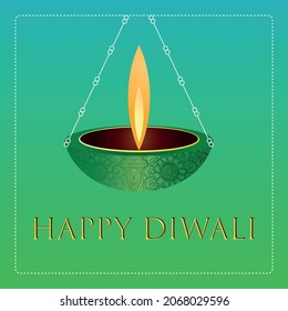 Happy Diwali Lightning Diya vector