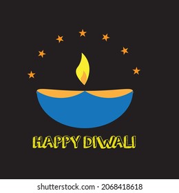 HAPPY DIWALI MINIMALIST ILLUSTRATION OR LOGO