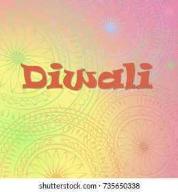 happy diwali with ornament of mandala