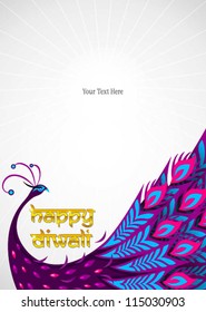 Happy Diwali Peacock Frame