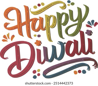 Frase feliz de Diwali diciendo texto o letras de cita. Guión de Vector y tipografía manuscrita cursiva para Diseños Folletos Anuncio Flyers y camisetas.