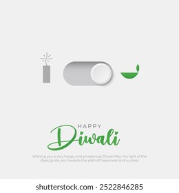 Feliz Diwali Post y Tarjeta de Felicitación. Shubh Deepawali Hindu Festival Celebración Mínimo y Moderno Diseño de Póster Ilustración vectorial