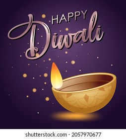 Happy Diwali poster design illustration