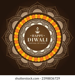 Happy Diwali Rangoli Mandala Art Background