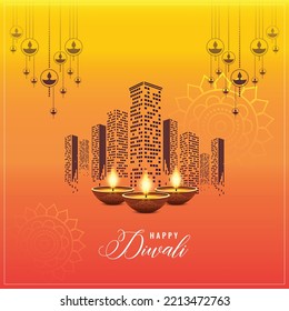 Happy Diwali real estate building.