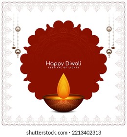 Happy Diwali religious hindu festival celebration background design vector
