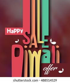 Happy Diwali Sale Background. Abstract vector illustration.