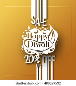 Happy Diwali Sale Background. Abstract vector illustration.