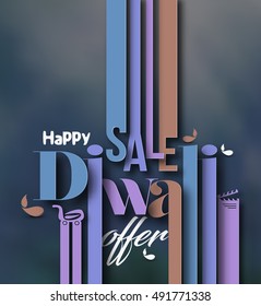 Happy Diwali Sale Offer Background. Abstract vector illustration.