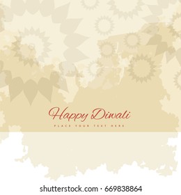 happy Diwali with sample text, beautiful light background vector