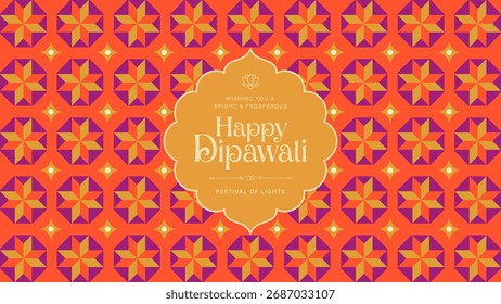 Happy Diwali Seamless Pattern - Bright Traditional Indian Background with Ethnic Motifs