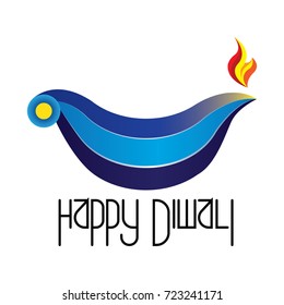 Happy Diwali shapes and text 