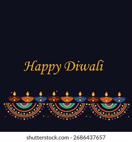 Feliz Diwali simples Poster Vetor Ilustração