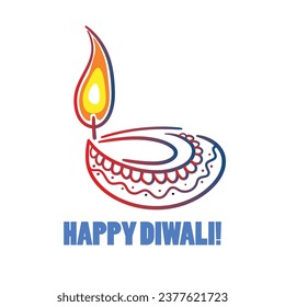 HAPPY DIWALI simple vector contemporary art illustration