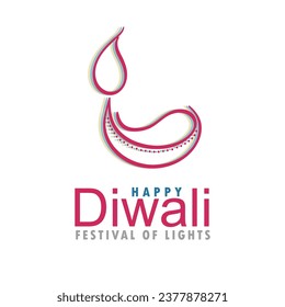HAPPY DIWALI simple vector ilustración de arte contemporáneo