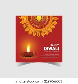 Happy Diwali Social Media Post Template