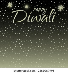 Happy Diwali square banner with copy space. Vector illustration for festival of lights