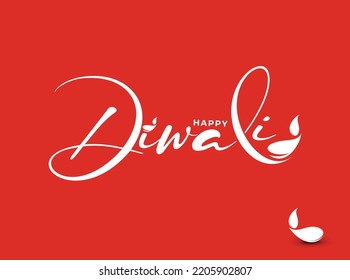Happy Diwali text design. Abstract vector illustration.