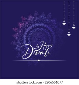 Happy Diwali text design. Abstract vector illustration.