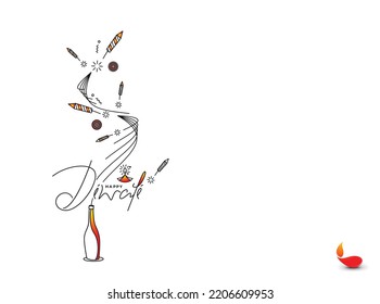 Happy Diwali text design. Abstract vector illustration.