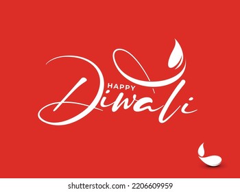 Happy Diwali text design. Abstract vector illustration.