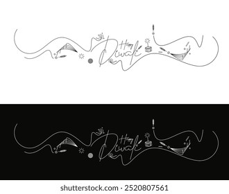 Happy Diwali text design. Abstract vector illustration.
