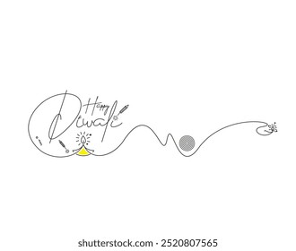 Happy Diwali text design. Abstract vector illustration.