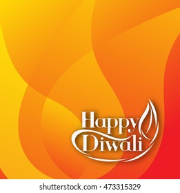 Happy Diwali text design. Abstract vector illustration.