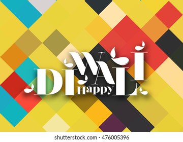 Happy Diwali text design. Abstract vector illustration.