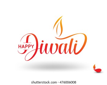 Happy Diwali text design. Abstract vector illustration.