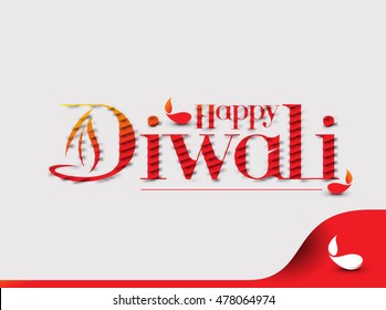 Happy Diwali text design. Abstract vector illustration.