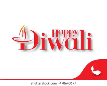Happy Diwali text design. Abstract vector illustration.