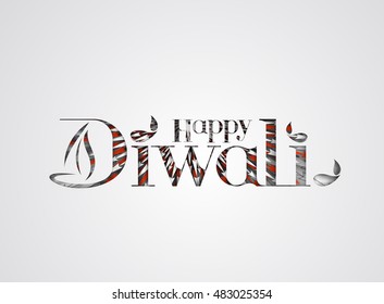 Happy Diwali text design. Abstract vector illustration.