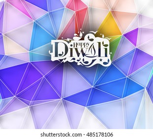 Happy Diwali text design. Abstract vector illustration.