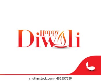 Happy Diwali Text Design Abstract Vector Stock Vector (royalty Free 