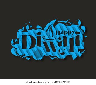 Happy Diwali text Design. Abstract vector illustration.