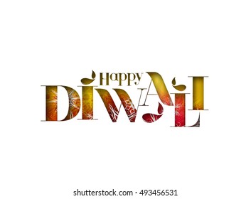 Happy Diwali text Design. Abstract vector illustration.