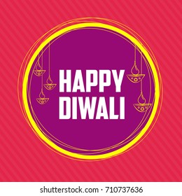 Happy Diwali text design. Abstract vector illustration